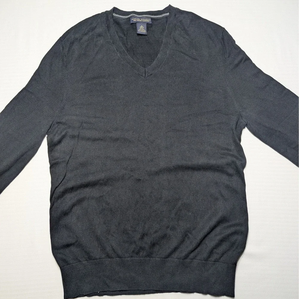 Banana Republic Men S Silk Cotton Cashmere V-Neck Sweater Black
